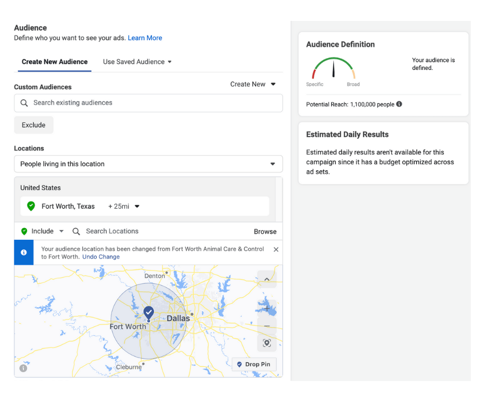 facebook ads for bookkeepers - ad set level