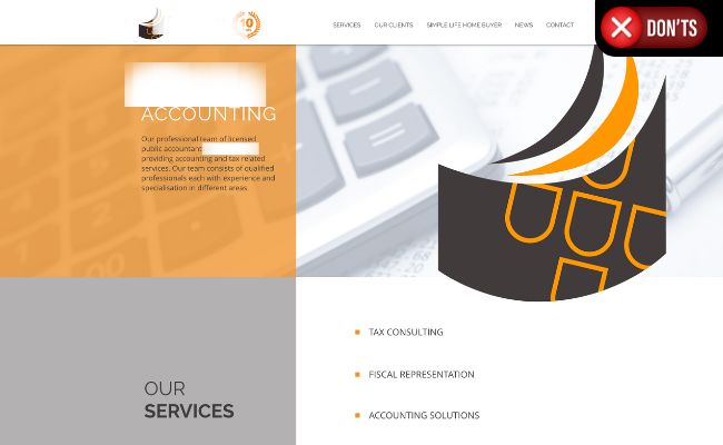 accounting website designs - don't talk about yourself all the time