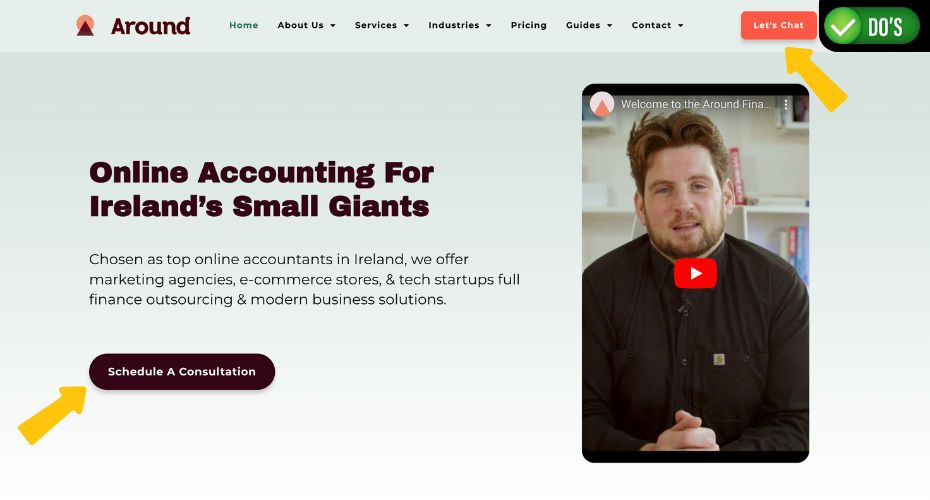 ctas for accounting website design