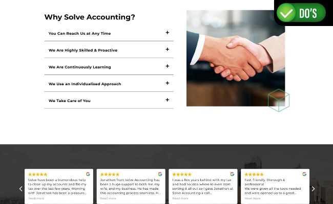 simple website design for accountants